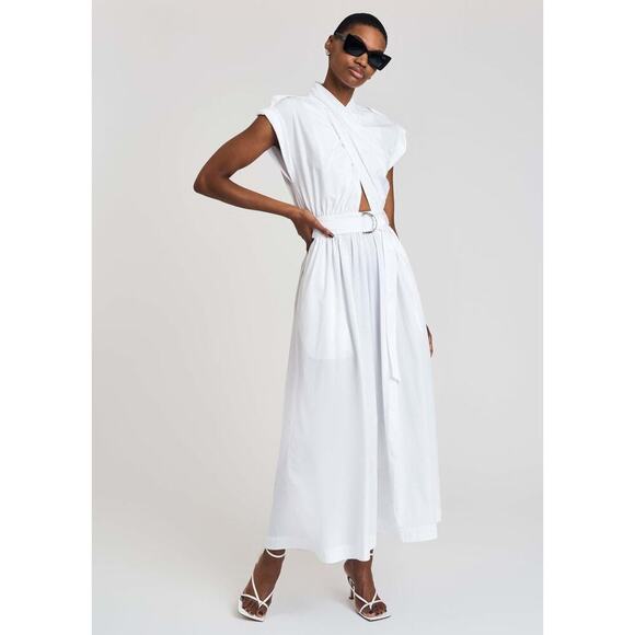 Derek Lam 10 Crosby Celeste Wrap Dress Cap Sleeve in White Size 4 NWT - Picture 3 of 13